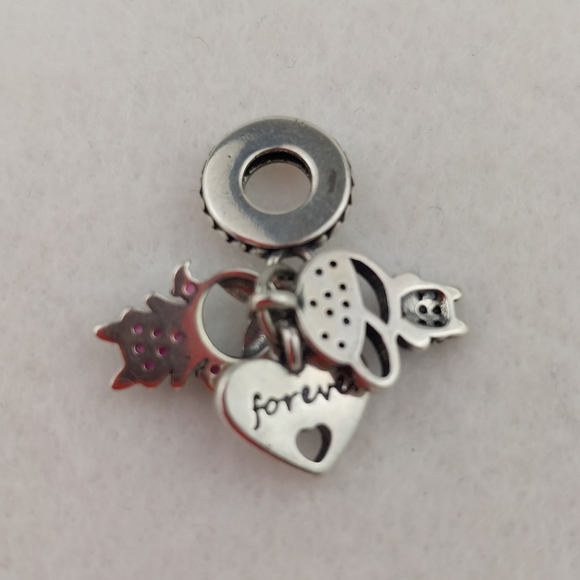 Sterling Silver Charm S925 Couple For Ever Love Boy Girl Pandora Bracelet Charm - Picture 5 of 5